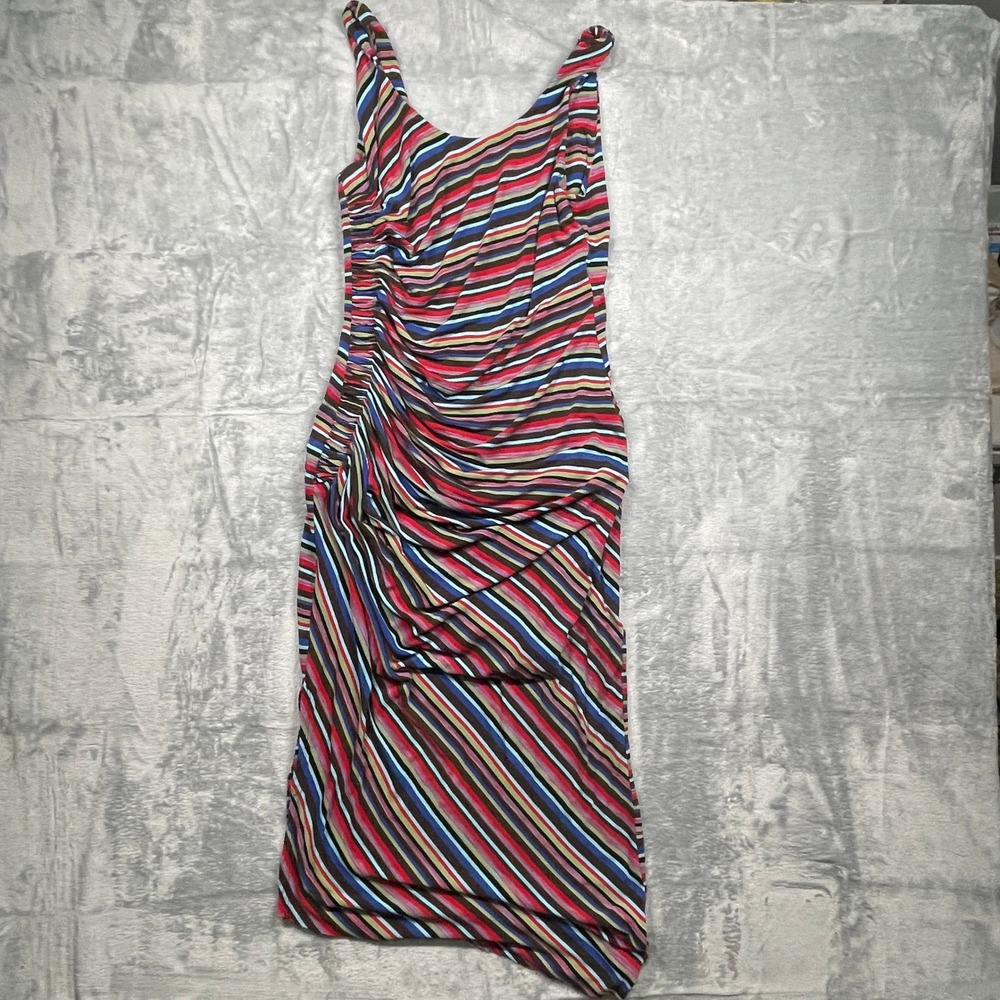 Anthopologie Bailey/44 Striped Knit Ruched Luca Midi Jersey Tank Dress Womens M